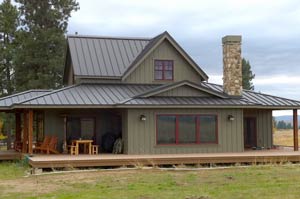 Ranch home design with wrap around porch