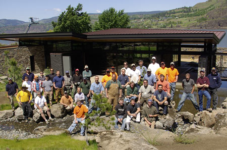 Huberd Design and Construction crew posed in front of Windsurfing Retreat project